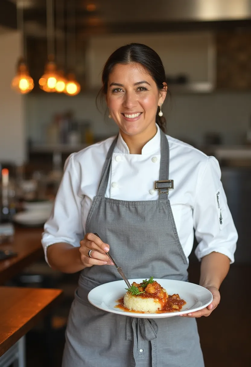 Chef Isabella Rodriguez preparing a seasonal menu in the kitchen