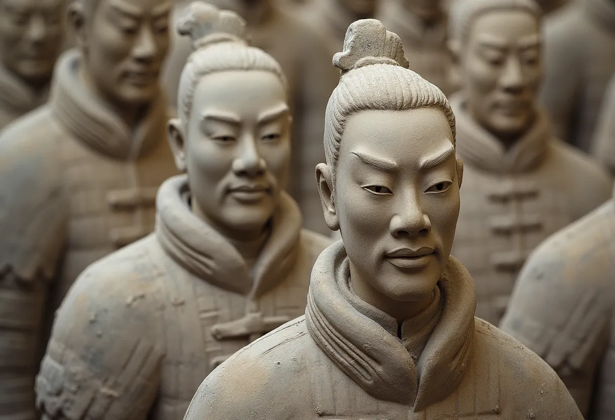 Terracotta Army in Xi'an with rows of ancient clay soldiers