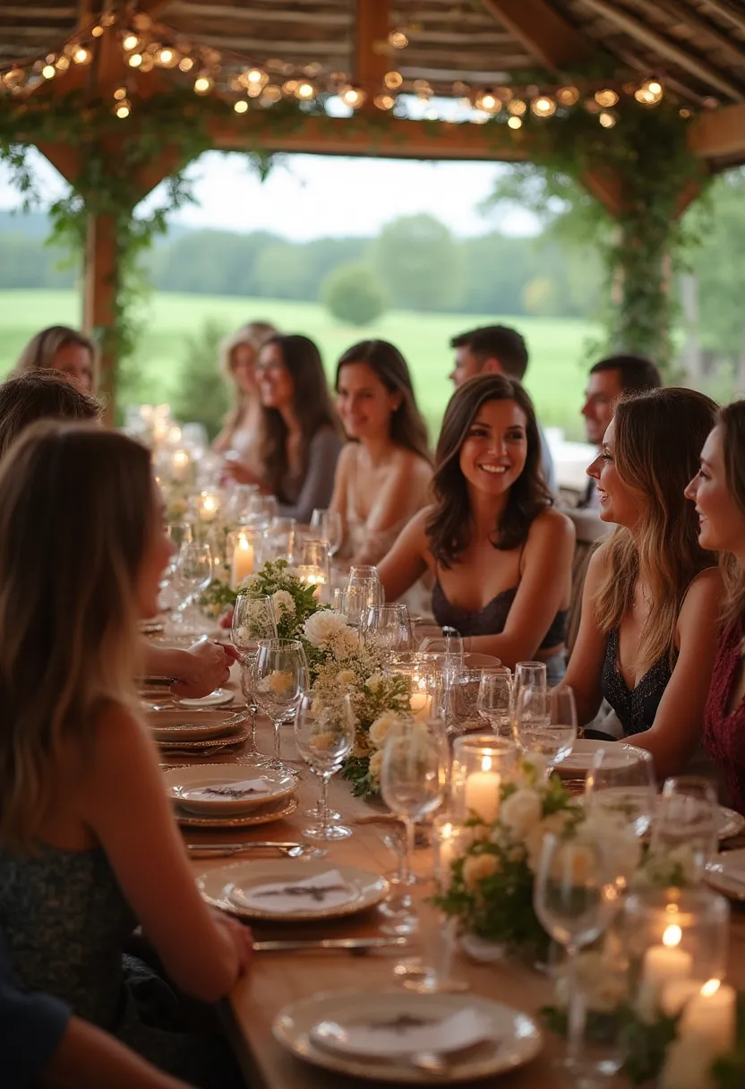 Guests enjoying a farm dinner event at Harvest Moon Bistro